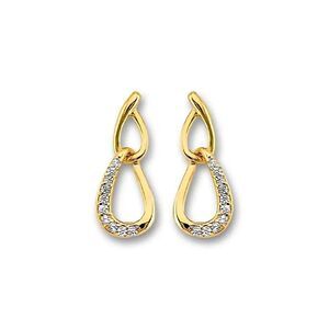 14K Solid Gold CZ Stud Earrings | Fine Gift for Her By Tehrani Jewelry